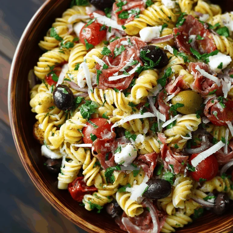 A delicious plate of Easy Italian Antipasto Pasta Salad