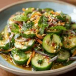 A delicious plate of Simple Asian Cucumber Salad