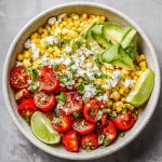 A delicious plate of Summer Corn Salad with Avocado