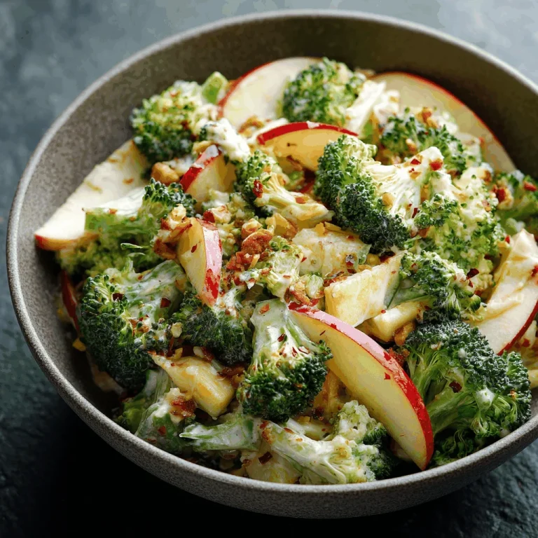 A delicious plate of Honeycrisp Apple Broccoli Salad