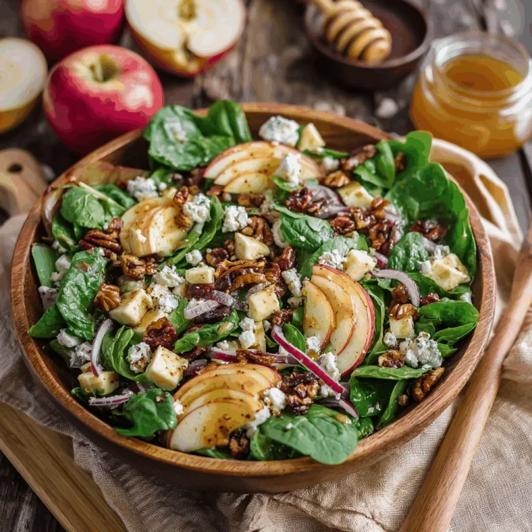 A delicious plate of Autumn Harvest Honeycrisp Apple and Feta Salad