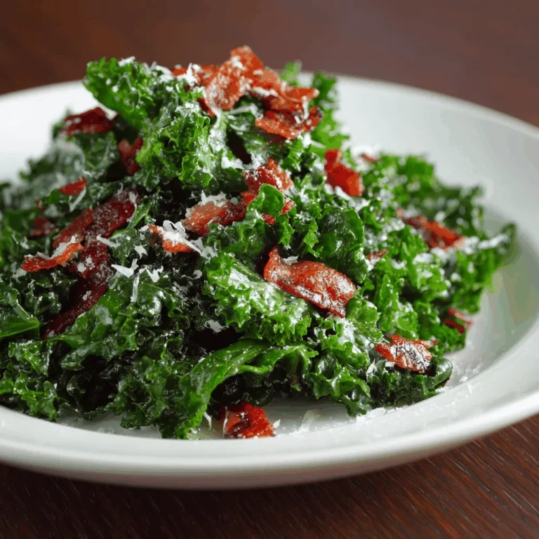 A large bowl of simple kale salad with almonds, cranberries, and parmesan cheese.