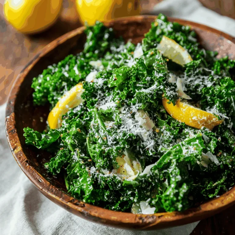 A delicious plate of Lemony Parmesan Kale Salad