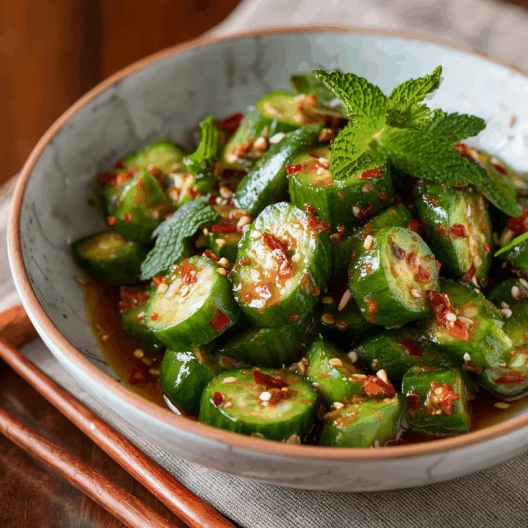 A delicious plate of Spicy Asian Cucumber Salad