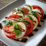 A delicious plate of Easy and Best Caprese Salad with Cherry Tomatoes Recipe