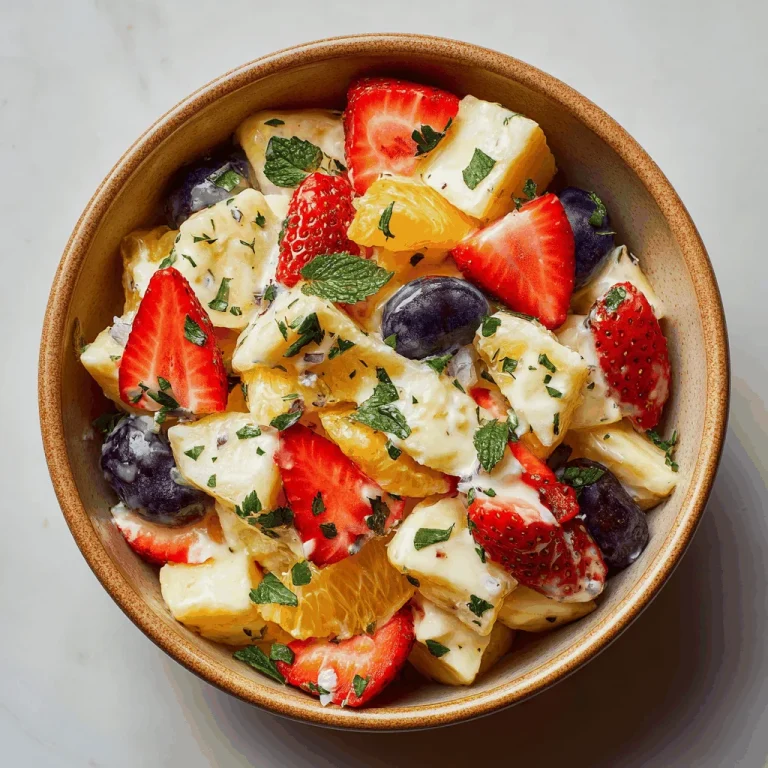 A delicious plate of Creamy Mexican Fruit Salad