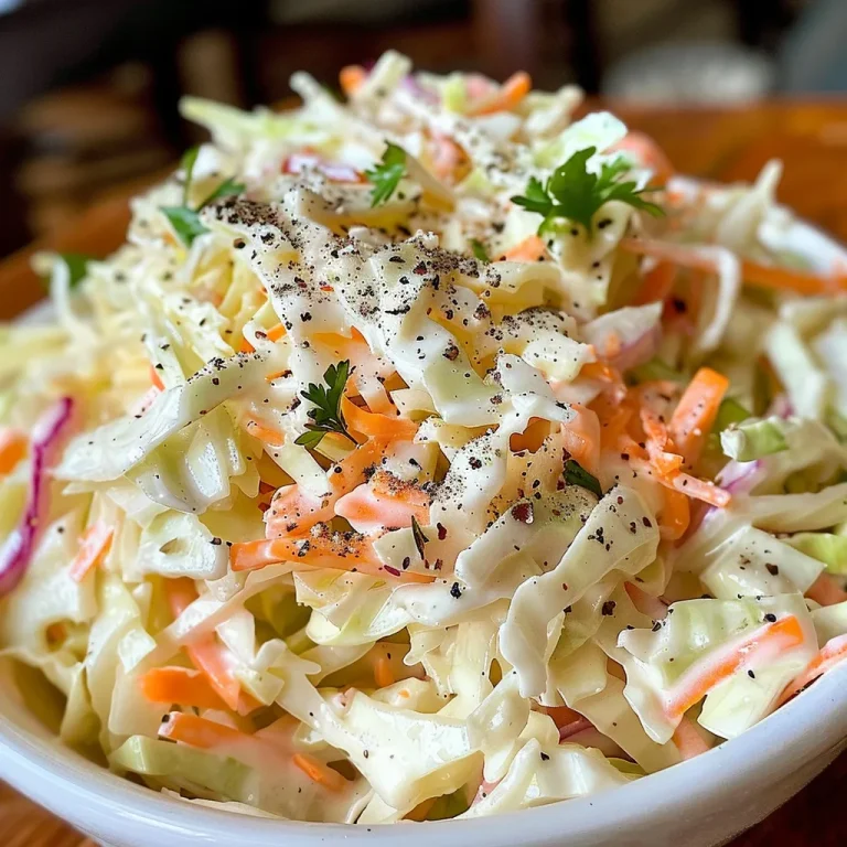 A side view of creamy coleslaw in a bowl, showcasing shredded green cabbage and grated carrots.