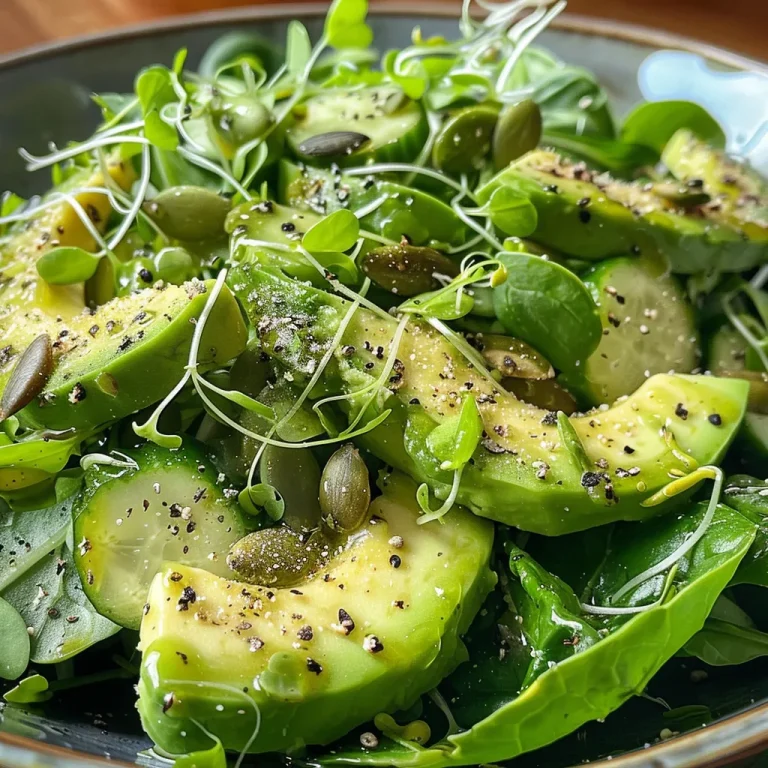 Close-up view of a Green Goddess Salad in a bowl, showing vibrant greens and colorful toppings.