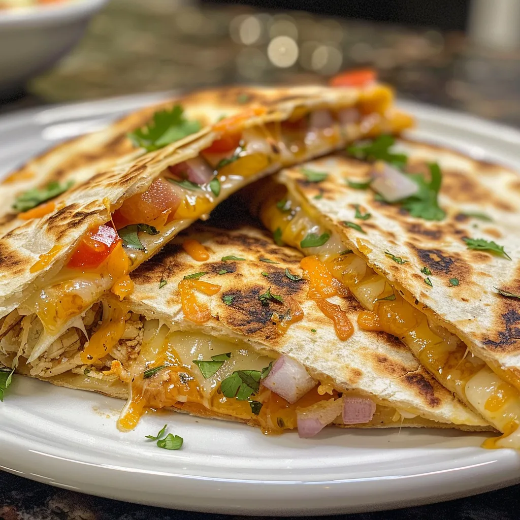 Air-fried quesadilla showcasing a crispy exterior and visible layers of fillings.