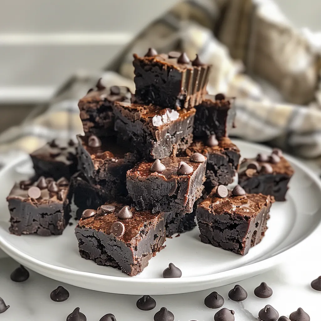 Side view of rich No Bake Brownie Bites garnished with chocolate chips.
