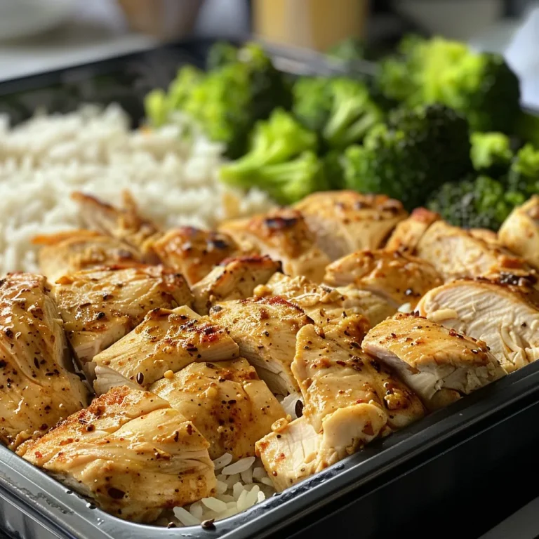 A colorful meal prep container filled with chicken, rice, and broccoli.