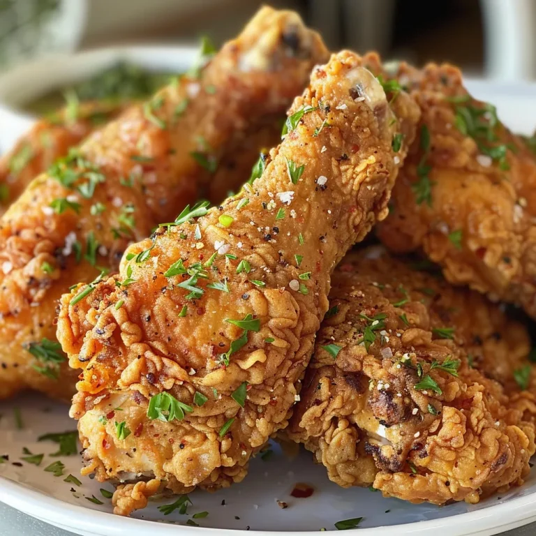 Close-up view of crispy buttermilk fried chicken thighs, showing golden-brown skin.