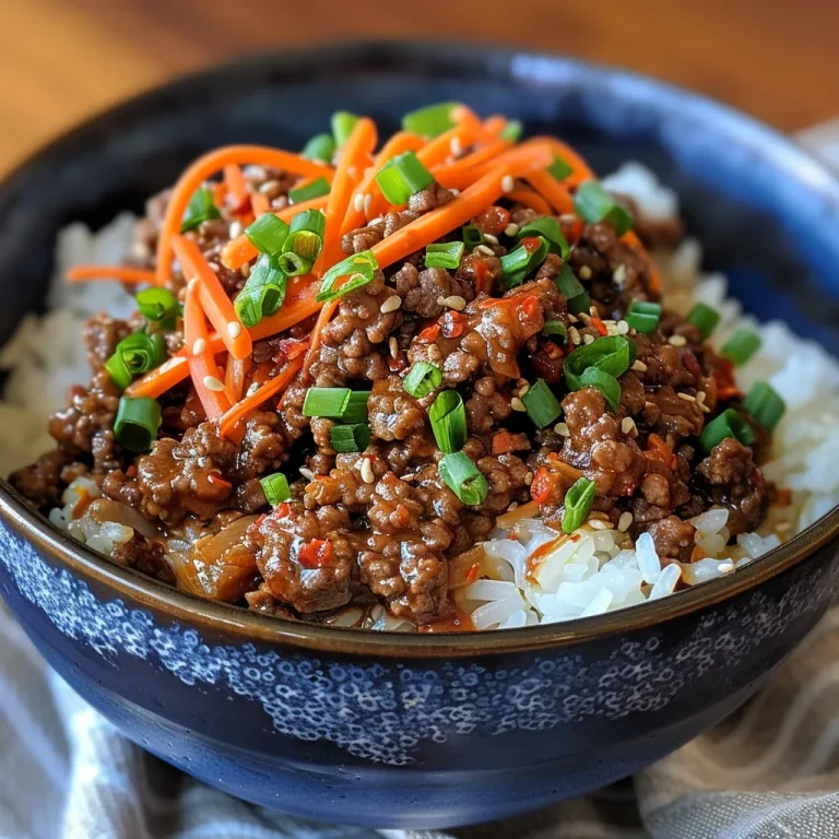 Juicy Sweet Chili Ground Beef Bowls with vibrant vegetables and rice.