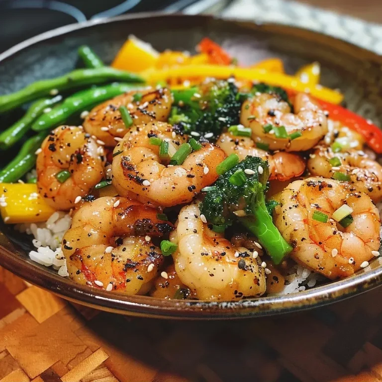 Savory 30-Minute Shrimp Stir Fry: A Flavor Explosion on Your Dinner Plate! Close-up of a vibrant shrimp stir fry with colorful vegetables.