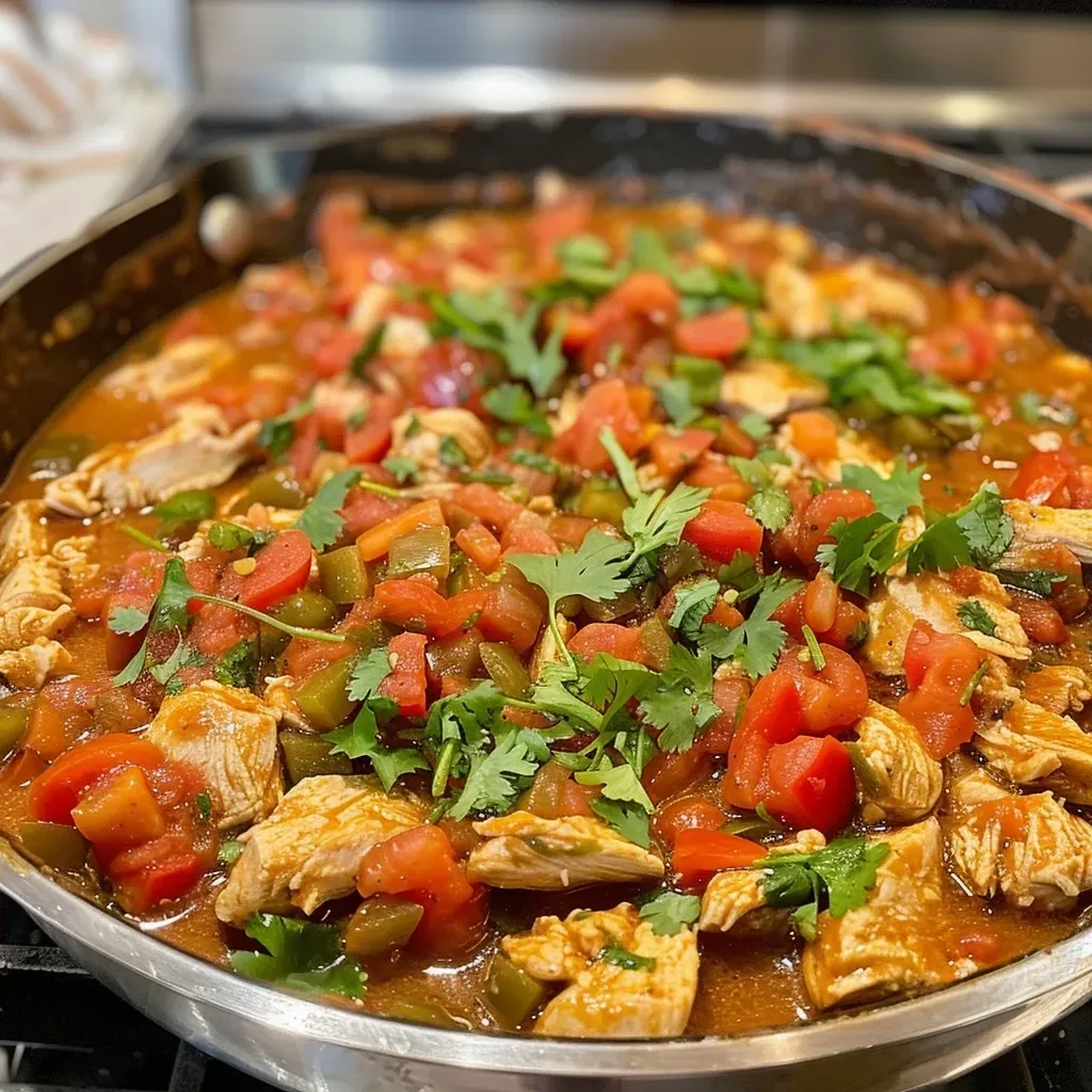 A side photo of a colorful ACP Pollo dish showcasing juicy chicken and melted cheese.