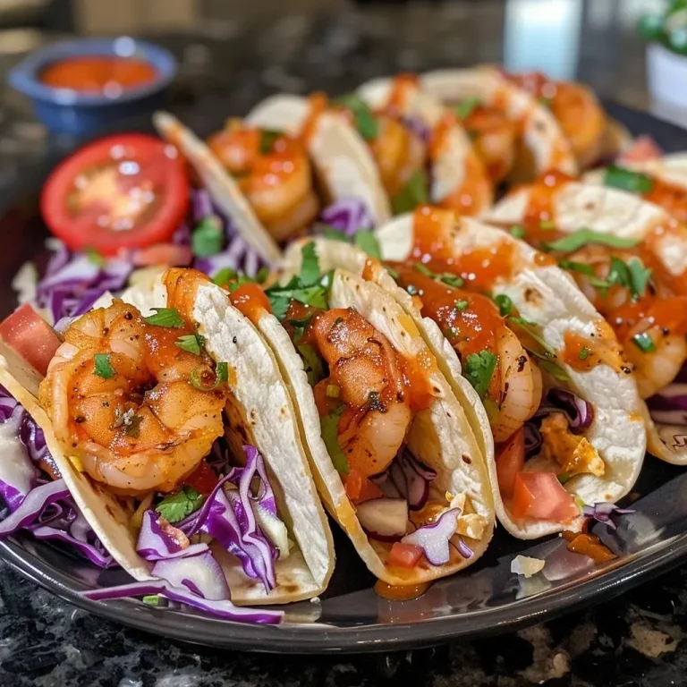 Taco Night Just Got a Flavor Upgrade: Bang Bang Shrimp Tacos You Can’t Resist! A close-up view of Bang Bang Shrimp Tacos, showcasing crispy shrimp and fresh toppings.