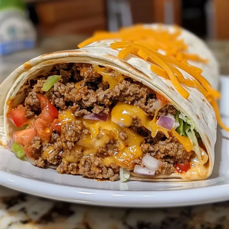 ['Close-up of a juicy nacho cheese beef wrap with melted cheese and toppings.', 'Side view of a savory beef wrap filled with nacho cheese and vibrant toppings.', 'A delicious nacho cheese beef wrap showcasing its gooey filling and fresh ingredients.', 'Close-up photo of a hearty wrap filled with ground beef and nacho cheese sauce.']