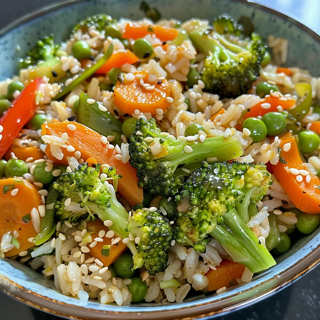 Juicy mix of broccoli, bell peppers, and carrots in a stir-fry dish.