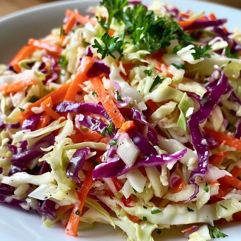 ['Close-up view of a bowl of Classic Southern Vinegar Coleslaw with colorful shredded cabbage and carrots.', 'Side view of a vibrant coleslaw made with green and red cabbage, showcasing its fresh ingredients.', 'Juicy Classic Southern Vinegar Coleslaw displayed in a rustic bowl, featuring finely shredded vegetables.', 'Detailed shot of coleslaw highlighting its crisp texture and bright colors, emphasizing the ingredients.']