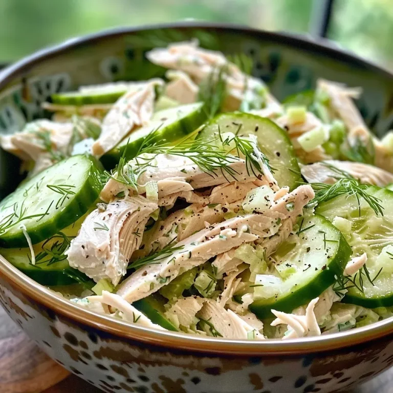 ['Close-up view of a cucumber dill turkey salad with Greek yogurt in a bowl.', 'Shredded turkey, fresh cucumbers, and dill mixed with Greek yogurt in a salad.', 'A vibrant cucumber dill turkey salad featuring chunks of cucumber and turkey.', 'Side view of a healthy salad showcasing cucumber, dill, and turkey with yogurt dressing.']