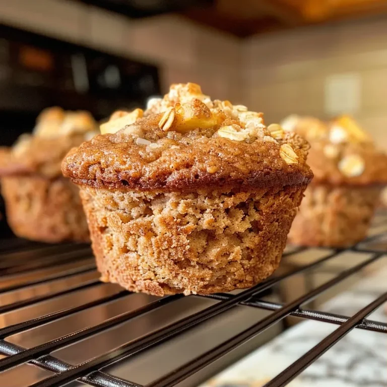 ['A close-up side view of apple cinnamon protein muffins with a golden brown crust and visible apple pieces.', 'Juicy apple cinnamon protein muffins displayed in a side view, highlighting their fluffy texture and sprinkled oats.', 'A detailed side view of several baked apple cinnamon protein muffins, showcasing their moist interiors and cinnamon dusting.', 'Side view close-up of protein-packed apple cinnamon muffins, featuring chunks of apple and a light sheen on the surface.']