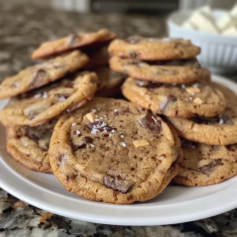 ['Close-up side view of a gooey, browned butter toffee chocolate chip cookie with a golden-brown color.', 'Side perspective of a freshly baked chocolate chip cookie, highlighting its chewy texture and toffee bits.', 'Deliciously golden and chunky chocolate chip cookie with glistening toffee pieces viewed from the side.', 'Close-up of a decadent cookie showcasing melted chocolate chunks and a crispy exterior.']