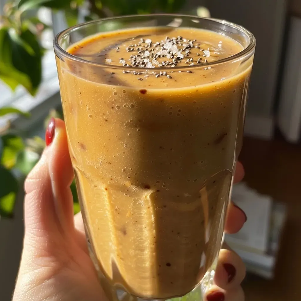 ['Side view of a creamy Caramel Apple Smoothie topped with whipped cream and caramel drizzle.', 'Close-up image of a green apple smoothie with caramel sauce, served in a glass with a straw.', 'Delicious Caramel Apple Smoothie showcasing the vibrant green color and whipped cream topping.', 'Frosted glass of caramel apple smoothie garnished with caramel sauce and a fresh apple slice.']