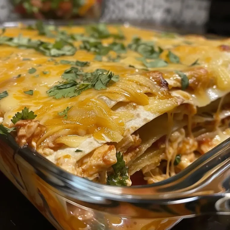 ['Close-up view of a cheesy chicken tortilla bake with melted cheese and chicken pieces.', 'Side perspective of a cheesy chicken tortilla bake showcasing layers of tortillas and toppings.', 'Succulent cheesy chicken tortilla bake displayed with vibrant salsa and cilantro garnish.', 'Mouthwatering cheesy chicken tortilla bake with bubbling cheese and cooked chicken visible.']