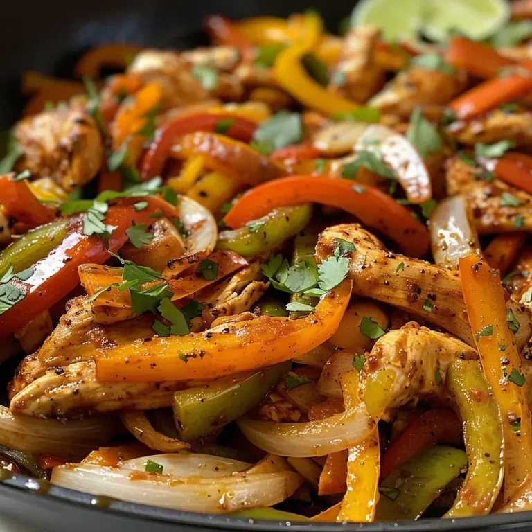 ['Close-up of juicy chicken fajitas in a crockpot with vibrant bell peppers and onions.', 'Side view of a crockpot filled with colorful chicken fajitas and fresh ingredients.', 'Delicious chicken fajitas simmering in a crockpot, showcasing sliced peppers and spices.', 'Appetizing chicken fajita dish in a slow cooker, featuring bright vegetables and tender chicken.']