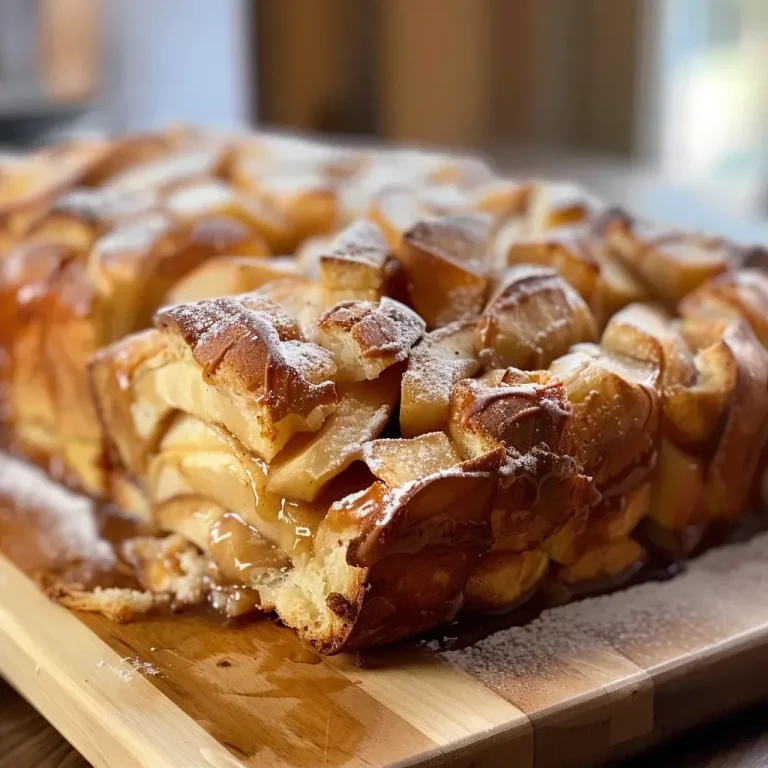 ['Close-up view of a golden-brown Cinnamon Pull Apart Bread with a soft texture.', 'Side angle of a freshly baked Cinnamon Pull Apart Bread, showcasing its layered pull-apart design.', 'Detailed close-up of Cinnamon Pull Apart Bread, revealing swirls of cinnamon and sugar.', 'Appealing side view of a Cinnamon Pull Apart Bread drizzled with icing, highlighting its delicious layers.']