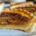 ['Close-up view of a classic Canadian butter tart with a flaky crust and golden filling.', 'Side view of a freshly baked butter tart showcasing its rich, gooey center and crisp edges.', 'A juicy butter tart with a shiny filling, displayed on a rustic surface.', 'Deliciously melted butter tart with raisins, highlighting its sweet and buttery texture.']