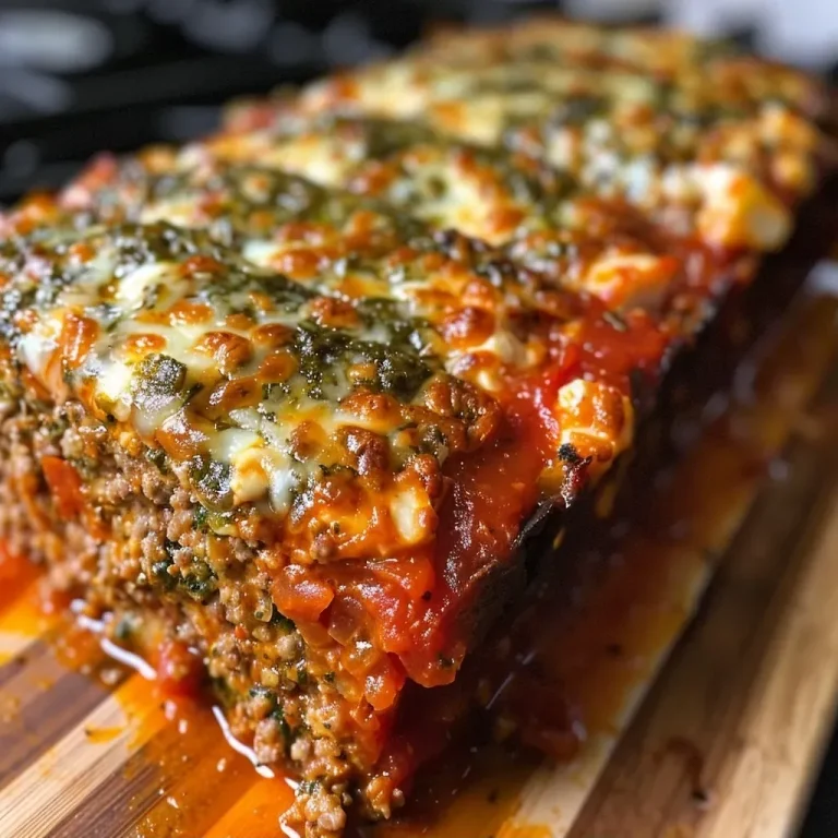 ['Juicy Cottage Cheese Turkey Meatloaf with melted mozzarella on top, showcased in a close-up side view.', 'Moist turkey meatloaf made with cottage cheese and marinara, captured from a side angle.', 'Delicately baked turkey meatloaf featuring layers of cottage cheese and cheese cubes, seen from the side.', 'Close-up of a succulent turkey meatloaf, highlighting its gooey cheese texture and vibrant color.']