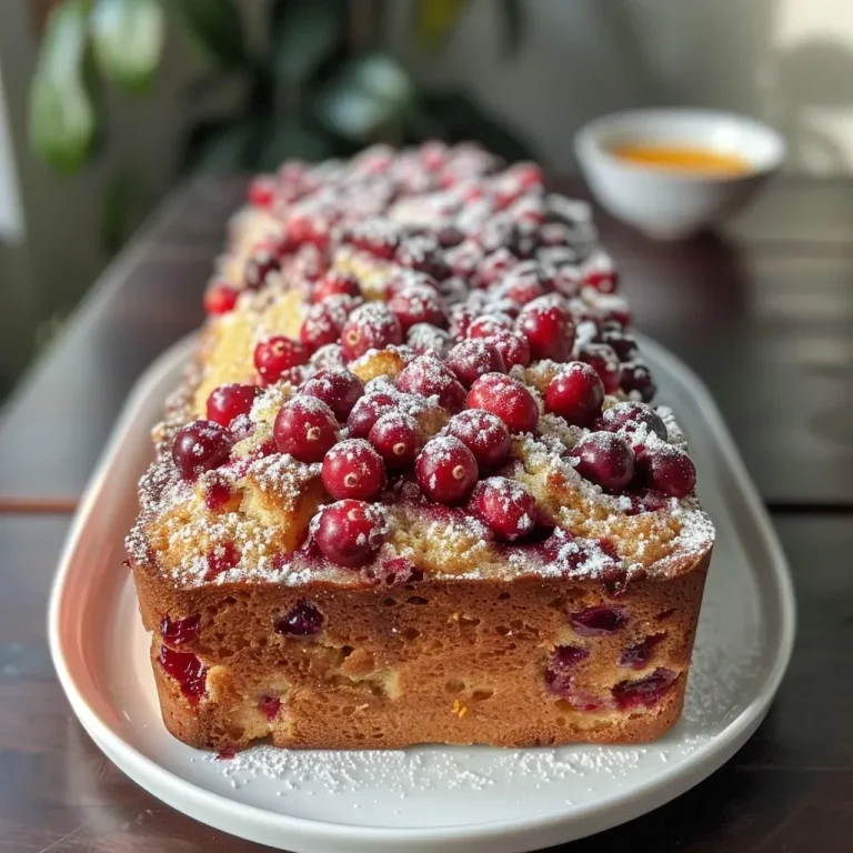 ['Side view of a moist Cranberry Orange Loaf Cake with a smooth glaze and cranberries topping.', 'Close-up of a sliced Cranberry Orange Loaf Cake showcasing its vibrant cranberries and orange zest.', 'Detailed view of a freshly baked Cranberry Orange Loaf Cake, highlighting its texture and color.', 'Juicy Cranberry Orange Loaf Cake arranged beautifully, featuring a golden crust and bright orange accents.']