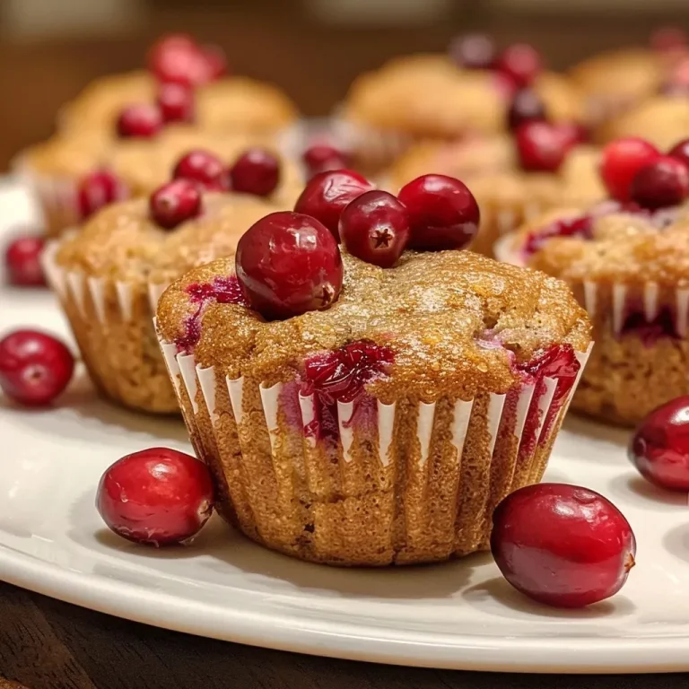 ['A side view of golden-brown Cranberry Orange Mini Muffins with bits of red cranberries visible.', 'Close-up image showing vibrant, textured mini muffins packed with juicy cranberries and orange zest.', 'A tray of freshly baked Cranberry Orange Mini Muffins, emphasizing the glossy surface and bursting cranberries.', 'Juicy mini muffins displayed, highlighting the bright orange and red colors of cranberries and zest.']