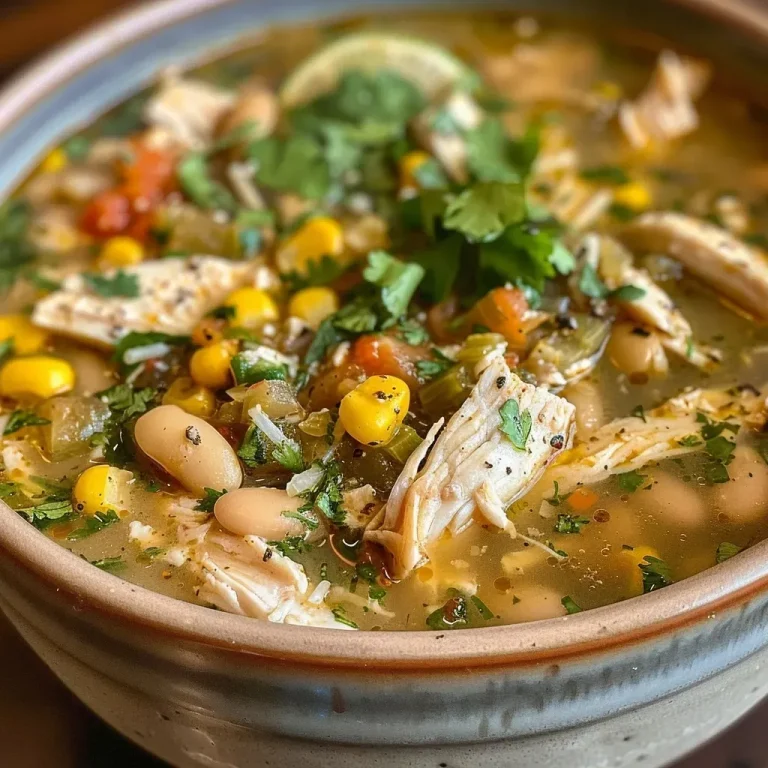['A close-up side view of a bowl of Crockpot White Chicken Chili, showcasing its creamy texture and colorful ingredients.', 'Juicy Crockpot White Chicken Chili filled with chicken, corn, and beans, presented in a rustic bowl.', 'A vibrant bowl of Crockpot White Chicken Chili, highlighting the blend of beans, corn, and creamy sour cream.', 'Close-up of a delicious serving of Crockpot White Chicken Chili, garnished with sour cream and lime.']