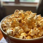 ['Close-up view of golden, caramel-coated toffee popcorn in a bowl.', 'A side view of crunchy toffee popcorn with a shiny glaze, captured on an iPhone.', 'Delicious toffee popcorn clustered together, showcasing its glossy surface.', 'A tempting array of toffee popcorn, highlighting its rich caramel color.']