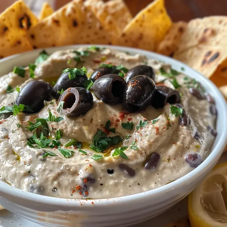 ['Close-up view of a creamy dip with black olives and white beans.', 'Side view of a delicious Ghost in the Graveyard Dip served with whole wheat tortillas.', 'Juicy dip featuring parsley and mozzarella sticks on a wooden board.', 'Colorful dip made with olives and garlic in a bowl, surrounded by tortillas.']