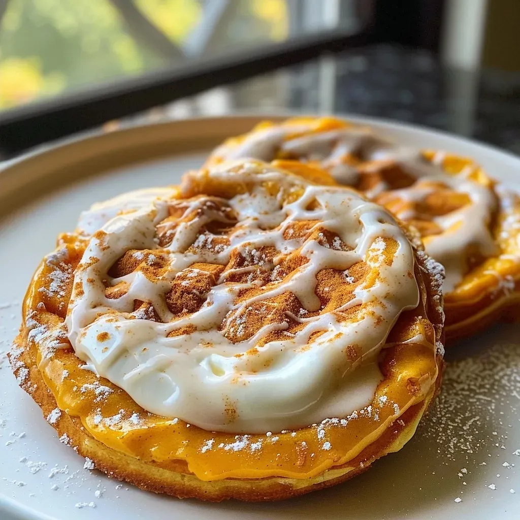 ['A close-up side view of golden-brown pumpkin cream cheese danishes, showcasing their flaky layers and creamy filling.', 'Juicy, high-protein pumpkin danishes filled with cream cheese, presented in an appetizing side angle.', 'Side view highlighting the texture of a pumpkin cream cheese danish, with visible layers and a creamy center.', 'Flaky pumpkin danishes with a rich cream cheese filling, captured in a detailed close-up.']