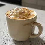 ['Close-up of a creamy Homemade Vanilla Steamer with whipped cream.', 'Side view of a delicious vanilla drink topped with whipped cream.', 'Warm vanilla beverage in a clear cup, showcasing its frothy texture.', 'Detailed view of a Homemade Vanilla Steamer, highlighting the creamy milk and vanilla.']