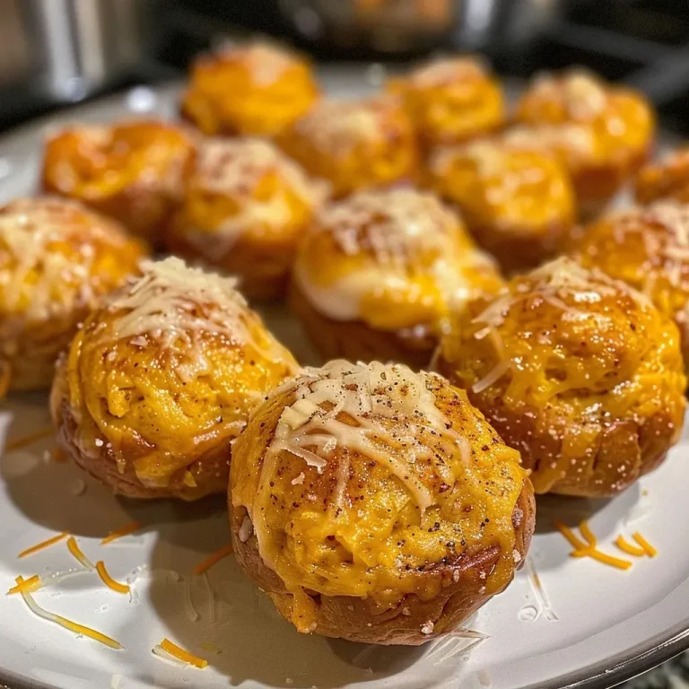 ['Close-up view of golden-brown Low-Carb Pumpkin Pretzel Bites with a fluffy texture.', 'Juicy Low-Carb Pumpkin Pretzel Bites displayed on a wooden table, showing their coating.', 'Side view of freshly baked Low-Carb Pumpkin Pretzel Bites, highlighting their soft interior.', 'Mouth-watering Low-Carb Pumpkin Pretzel Bites topped with pumpkin spice sugar.']