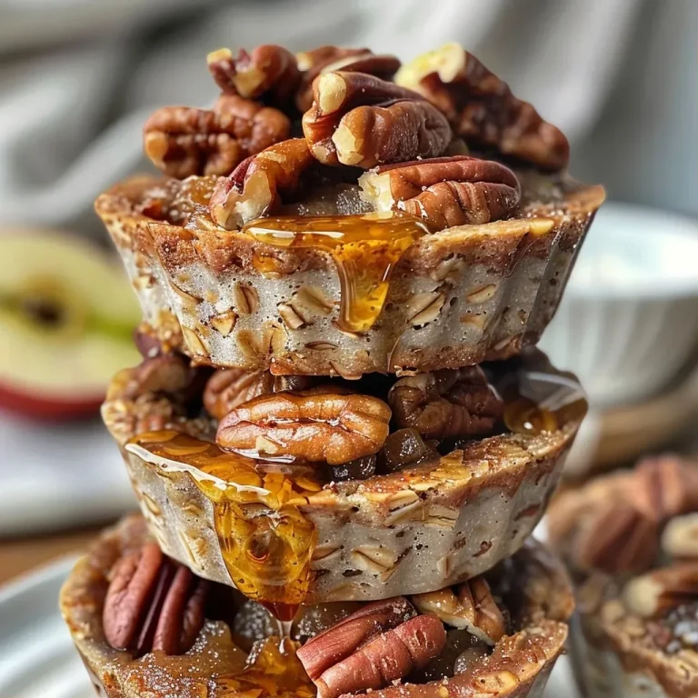 ['Close-up of individual Maple Pecan Apple Pie Cups with a golden-brown crust.', 'Side view of Maple Pecan Apple Pie Cups, showcasing the apple and pecan filling.', 'Delicious Maple Pecan Apple Pie Cups displayed in a rustic setting.', 'Textured crust and filling of Maple Pecan Apple Pie Cups highlighted in the image.']