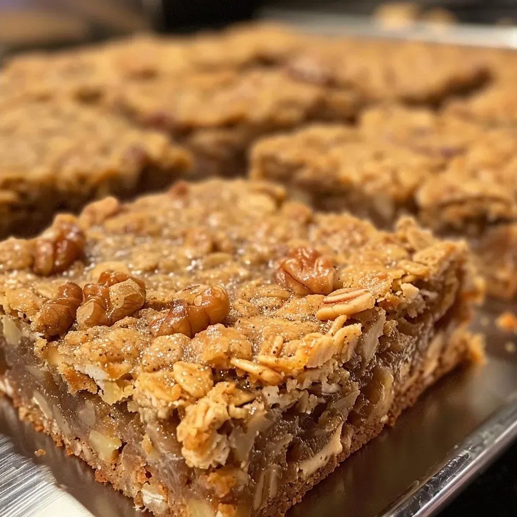 ['Close-up view of maple walnut blondies with a golden-brown crust and visible walnut pieces.', 'Side view of a slice of blondie, showcasing its moist texture and rich, golden color.', 'Delicious blondies featuring chunks of walnuts and a drizzle of maple syrup, captured from a side angle.', 'A slice of maple walnut blondie with a soft, chewy texture and a glossy top, displayed against a simple background.']