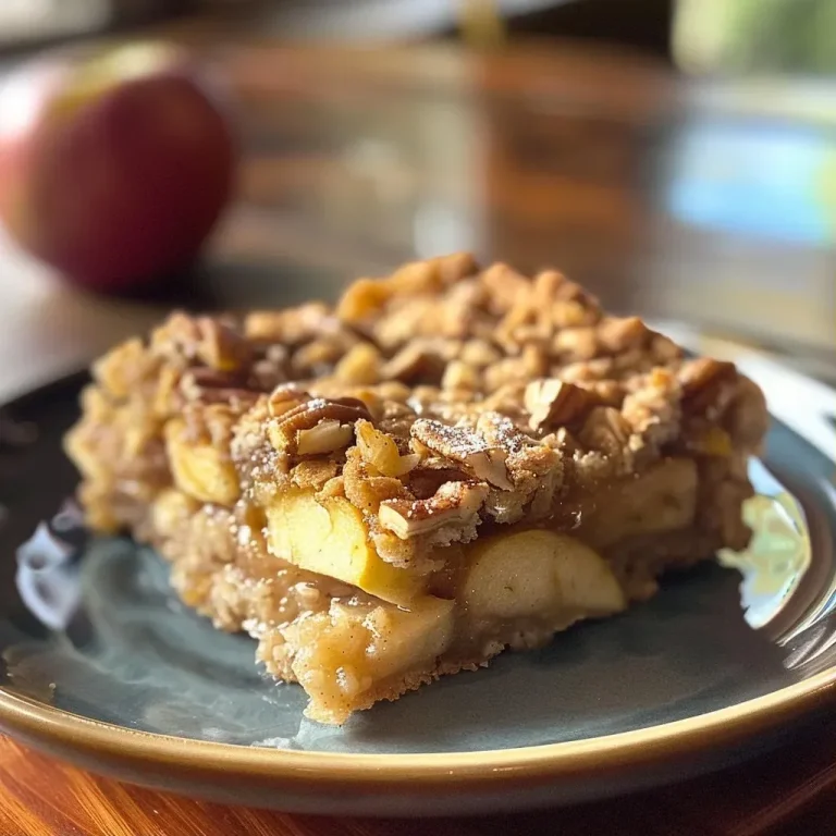 ['Close-up view of a golden-brown Oatmeal Apple Breakfast Bake with visible apple chunks and a nutty topping.', 'Side angle of a freshly baked Oatmeal Apple Breakfast Bake, showcasing its texture and ingredients like apples and oats.', 'Juicy Oatmeal Apple Breakfast Bake with a glaze, highlighting the moistness and rich color of the dish.', 'Detail of a slice of Oatmeal Apple Breakfast Bake, featuring apples, oats, and a sprinkle of pecans on top.']