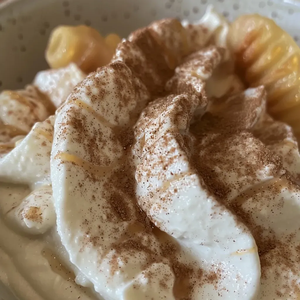 ['A close-up side view of a creamy, protein-packed churro cheesecake dip in a bowl, topped with a sprinkle of cinnamon.', 'A delicious serving of Protein Churro Cheesecake Dip with a smooth texture, garnished with cinnamon and a hint of sweetness.', 'A textured side view of Protein Churro Cheesecake Dip, showcasing its creamy consistency and enticing ingredients.', 'A mouth-watering bowl of Protein Churro Cheesecake Dip, highlighted by a side perspective revealing its richness and toppings.']