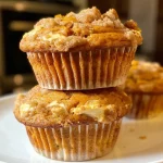 ['Close-up view of a pumpkin cream cheese muffin with a swirl of cream cheese filling.', 'Side view of a delicious pumpkin cream cheese muffin with a golden-brown top and visible cream cheese filling.', 'Juicy pumpkin cream cheese muffin showcased with a moist texture and rich color.', 'Detailed close-up of a pumpkin muffin, highlighting the creamy cheese center and crunchy top.']