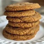 ['A close-up side view of freshly baked Pumpkin Ginger Molasses Cookies, showing their golden-brown color and textured surface.', 'A detailed shot of Pumpkin Ginger Molasses Cookies with a crispy exterior and soft center, highlighting their chewy texture.', 'A mouthwatering image of Pumpkin Ginger Molasses Cookies, showcasing their rich brown color and specks of spices.', 'A side perspective of delectable Pumpkin Ginger Molasses Cookies, emphasizing their inviting appearance and homemade quality.']