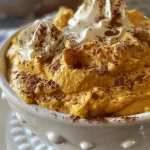 ['Close-up of a creamy orange dip in a bowl, topped with a dusting of spices.', 'Side view of a pumpkin pie dip served in a white dish, surrounded by crackers.', 'Delicious pumpkin dip displayed in a bowl, showcasing its smooth texture and vibrant color.', 'Creamy pumpkin dip garnished with a sprinkle of pumpkin pie spice, served with a spoon.']