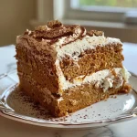 ['A close-up side view of a moist Pumpkin Spice Latte Cake, showcasing its layers and frosting.', 'A delicious slice of Pumpkin Spice Latte Cake, highlighting the creamy frosting and rich pumpkin color.', 'A detailed shot of a Pumpkin Spice Latte Cake from the side, with visible layers and a drizzle of coffee frosting.', 'A close-up of Pumpkin Spice Latte Cake, featuring a soft texture and appealing layers of cream cheese frosting.']