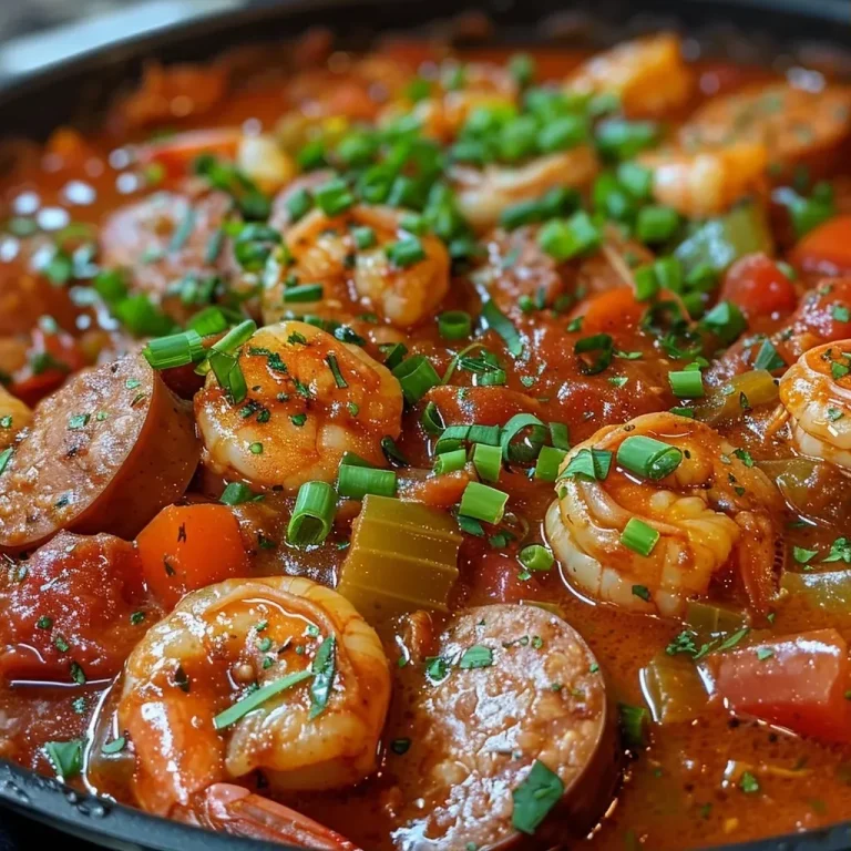 ['Close-up view of a bowl of Shrimp and Sausage Gumbo, showing vibrant shrimp and sausage pieces in thick broth.', 'A side view of a hearty Shrimp and Sausage Gumbo in a bowl, highlighting juicy shrimp and sliced sausage.', 'Detailed close-up of a delicious Shrimp and Sausage Gumbo, featuring colorful vegetables and spices.', 'Bowl of flavorful Shrimp and Sausage Gumbo, with individual shrimp and sausage slices visible in rich broth.']