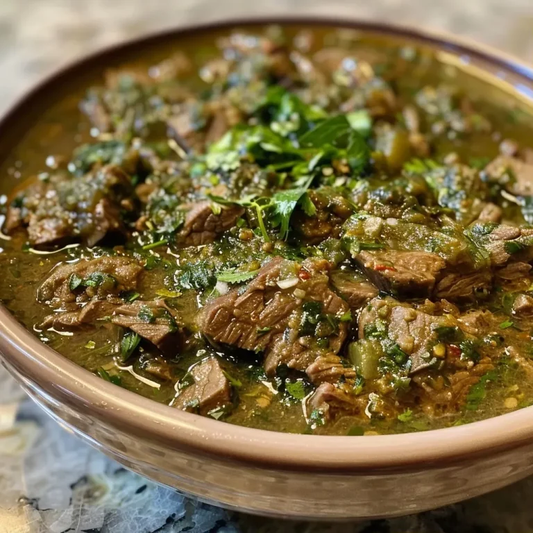 ['Close-up view of a bowl of Slow Cooker Beef Chile Verde with green sauce.', 'Juicy Beef Chile Verde served in a rustic bowl garnished with fresh cilantro and lime.', 'A side perspective of a hearty Slow Cooker Beef Chile Verde with toppings of avocado and carrots.', 'Delicious Slow Cooker Beef Chile Verde in a bowl, showcasing tender beef and vibrant green sauce.']